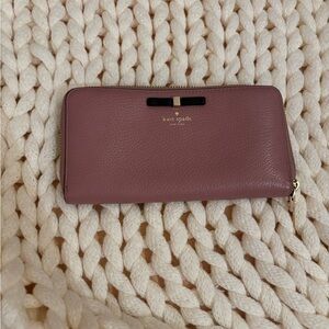 Kate Spade Cooke Hill Bow Lacey Wallet Dusty Rose
